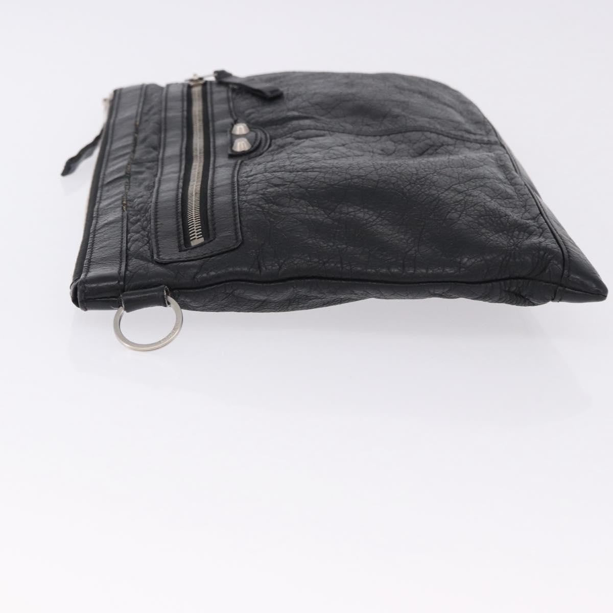 Balenciaga Classic City Clip Leather Black Leather Clutche & Pouche Bag (Pre-Owned)