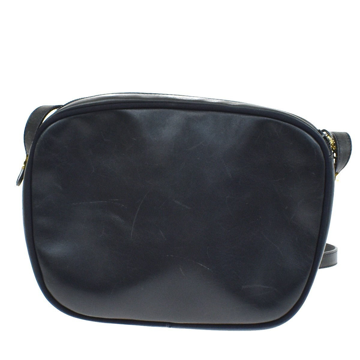 Salvatore Ferragamo Vara Bow Camera Leather Navy Leather Shoulder Bag Bag (Pre-Owned)
