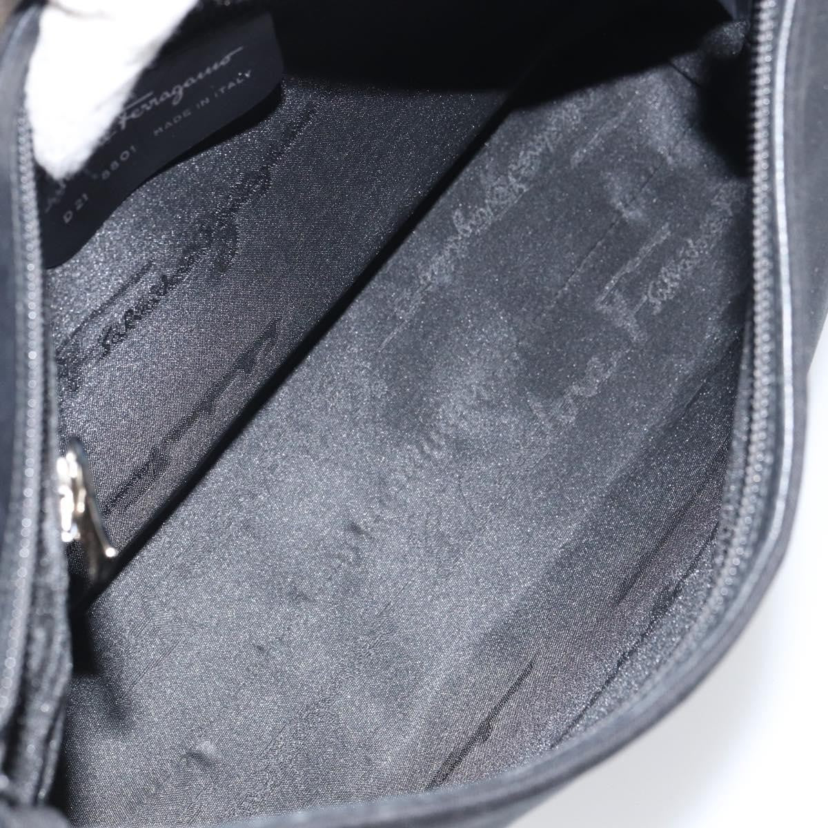 Salvatore Ferragamo Vala Nylon Black Nylon Shoulder Bag Bag (Pre-Owned)