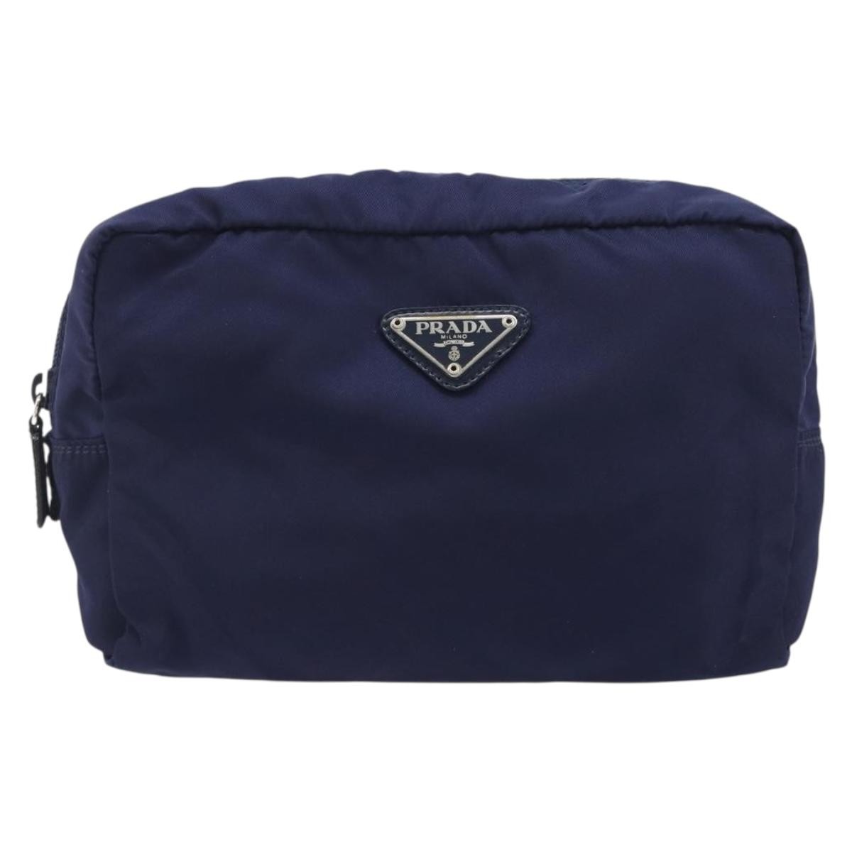 Prada Pouch Nylon Navy Nylon Clutche & Pouche Bag (Pre-Owned)