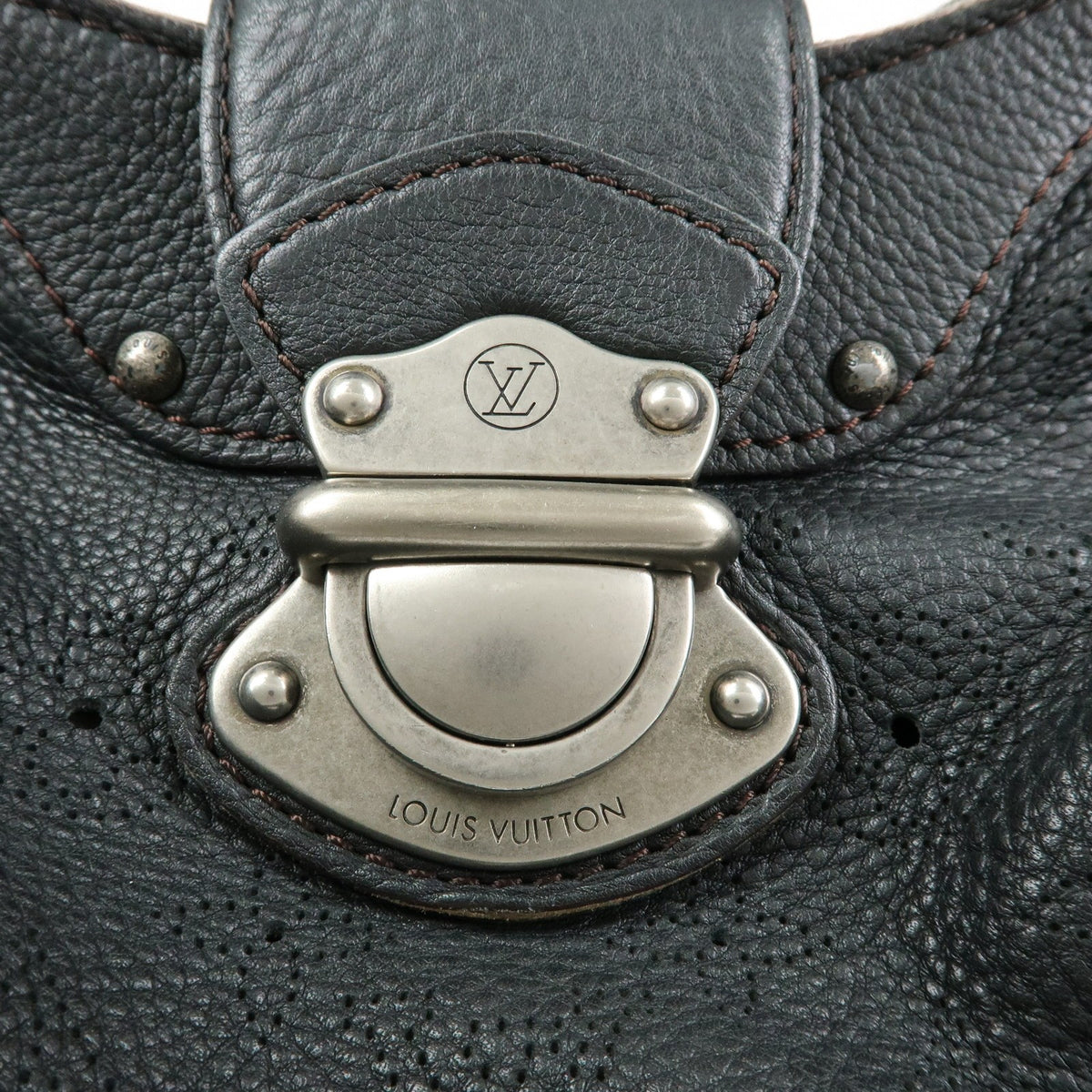 Louis Vuitton Solar Mahina Leather Black Leather Handbag (Pre-Owned)