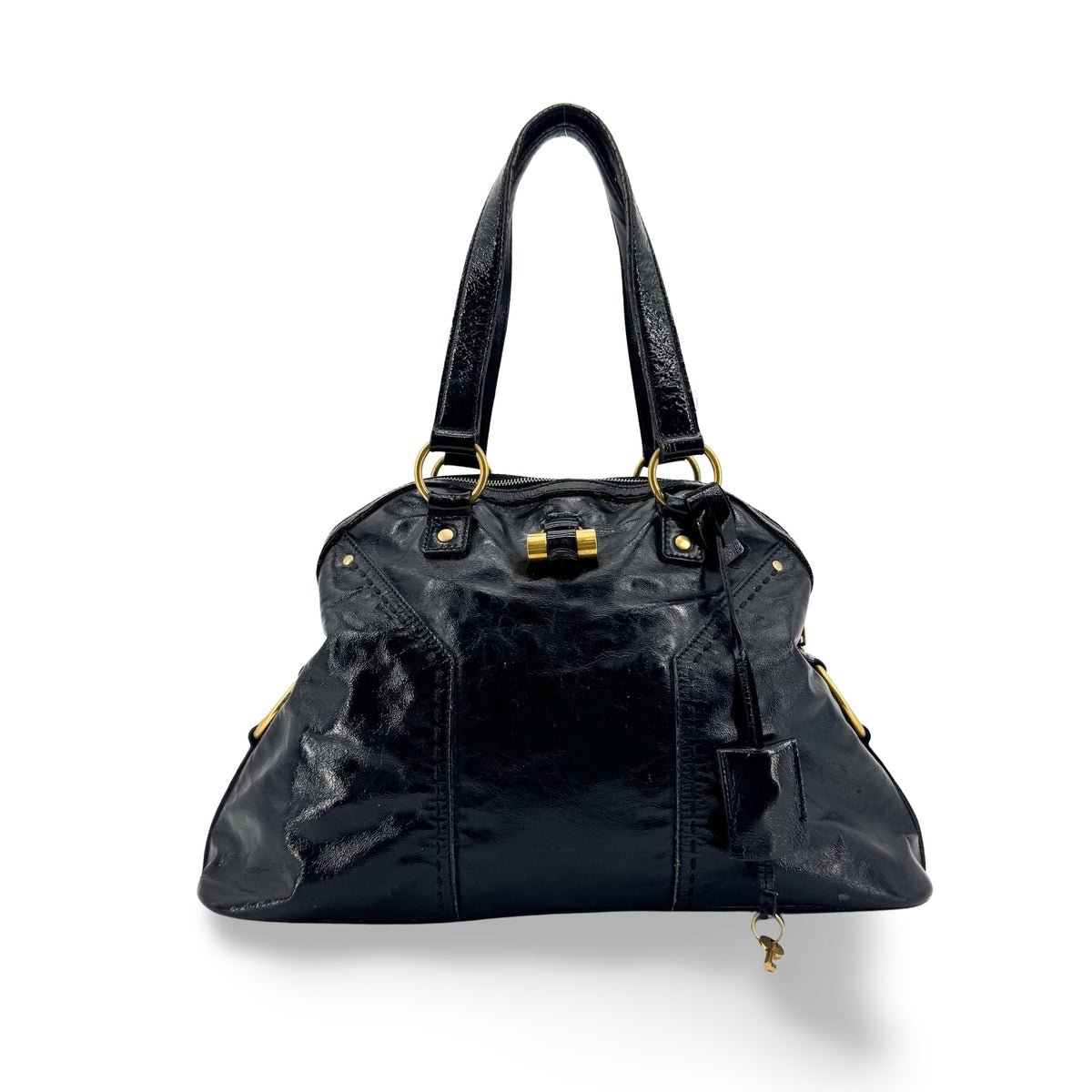 Saint Laurent Muse Patent Black Patent_Leather Shoulder Bag Bag (Pre-Owned)