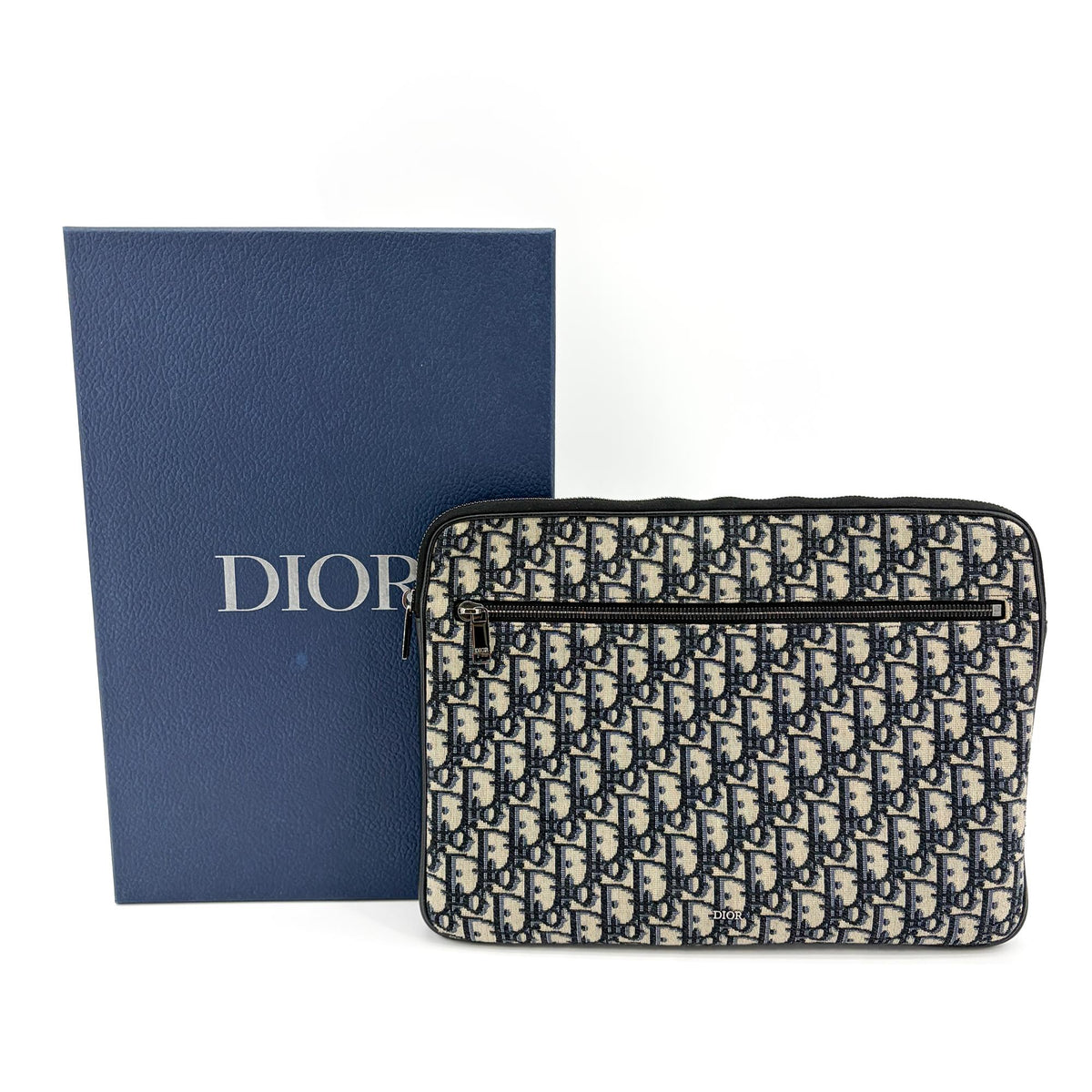 Christian Dior A4 Zip Oblique Canvas Beige Canvas Clutche & Pouche Bag (Pre-Owned)