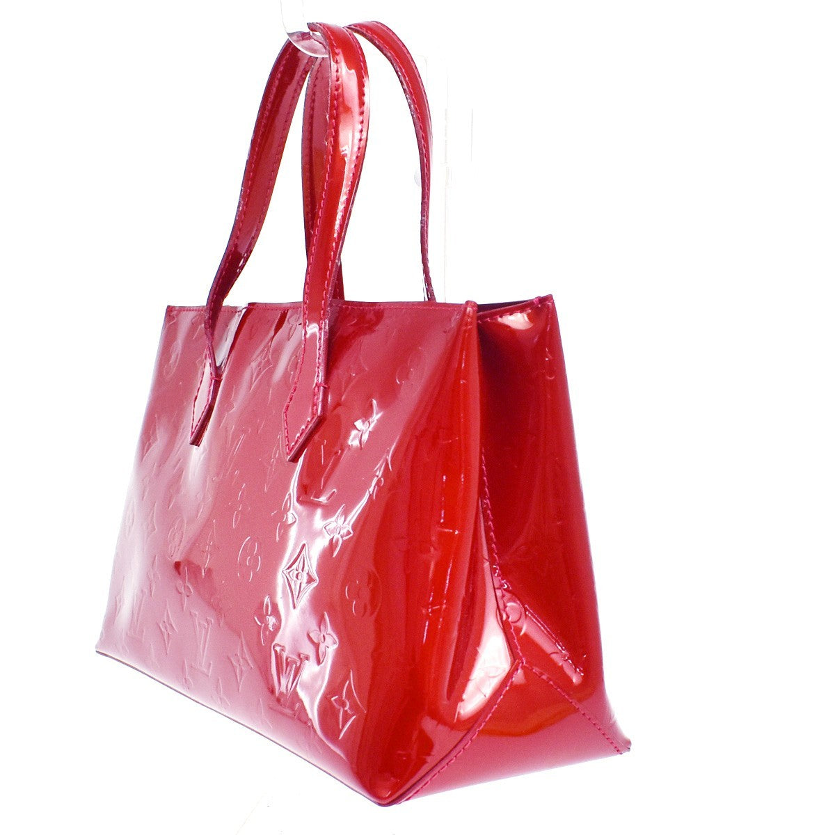 Louis Vuitton Wilshire Monogram Vernis Red Patent_Leather Handbag (Pre-Owned)