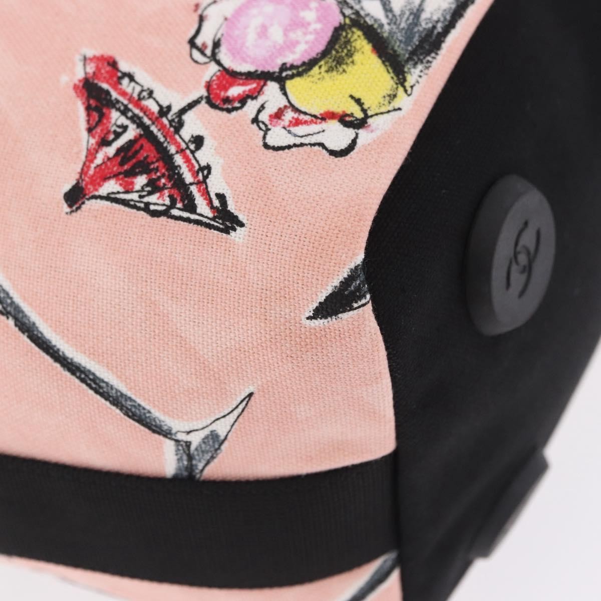 Chanel Ice Cream Sundae Printed Canvas Pink Canvas Shoulder Bag Bag (Pre-Owned)