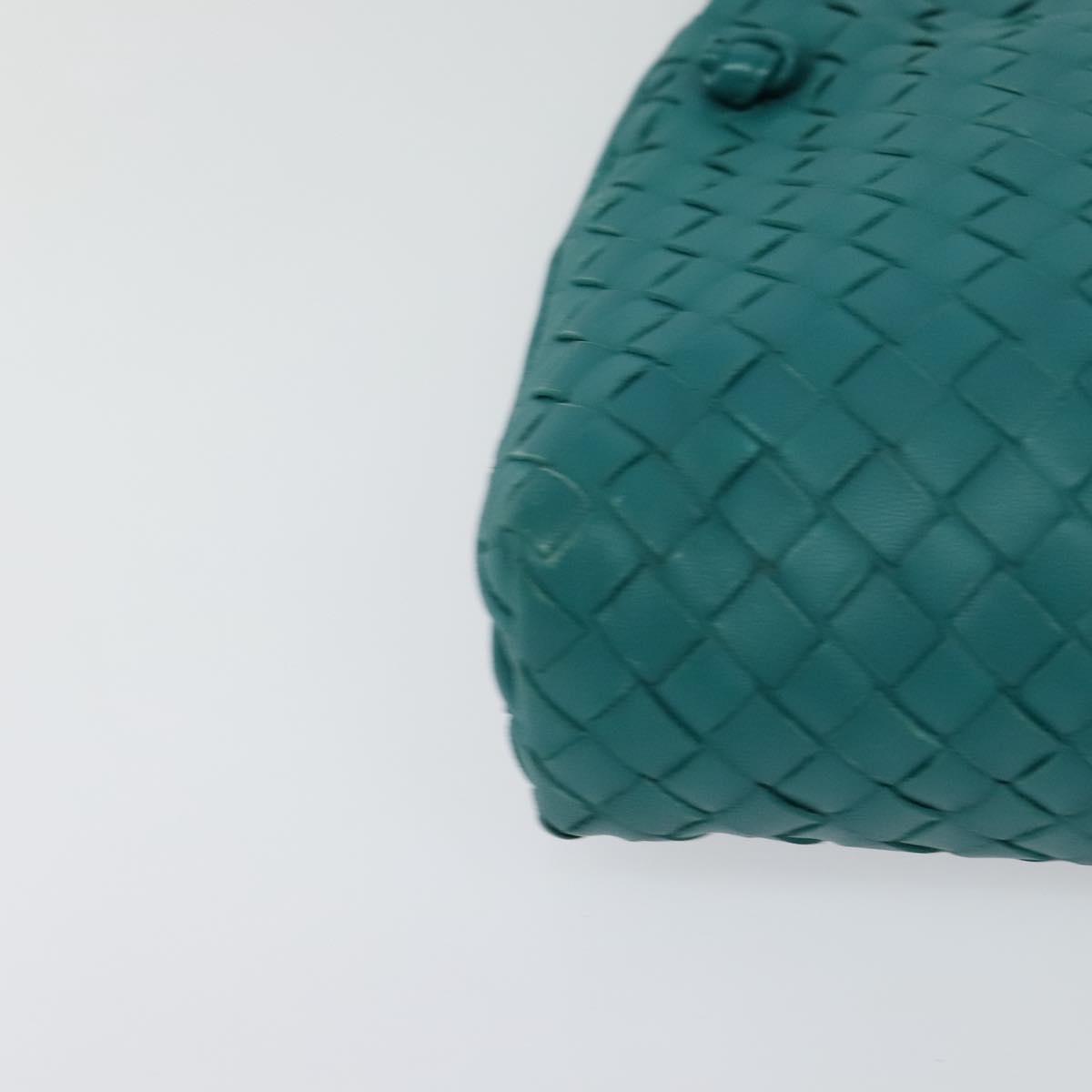 Bottega Veneta Double Compartment Pillow Intrecciato Nappa Green Leather Crossbody Bag Bag (Pre-Owned)