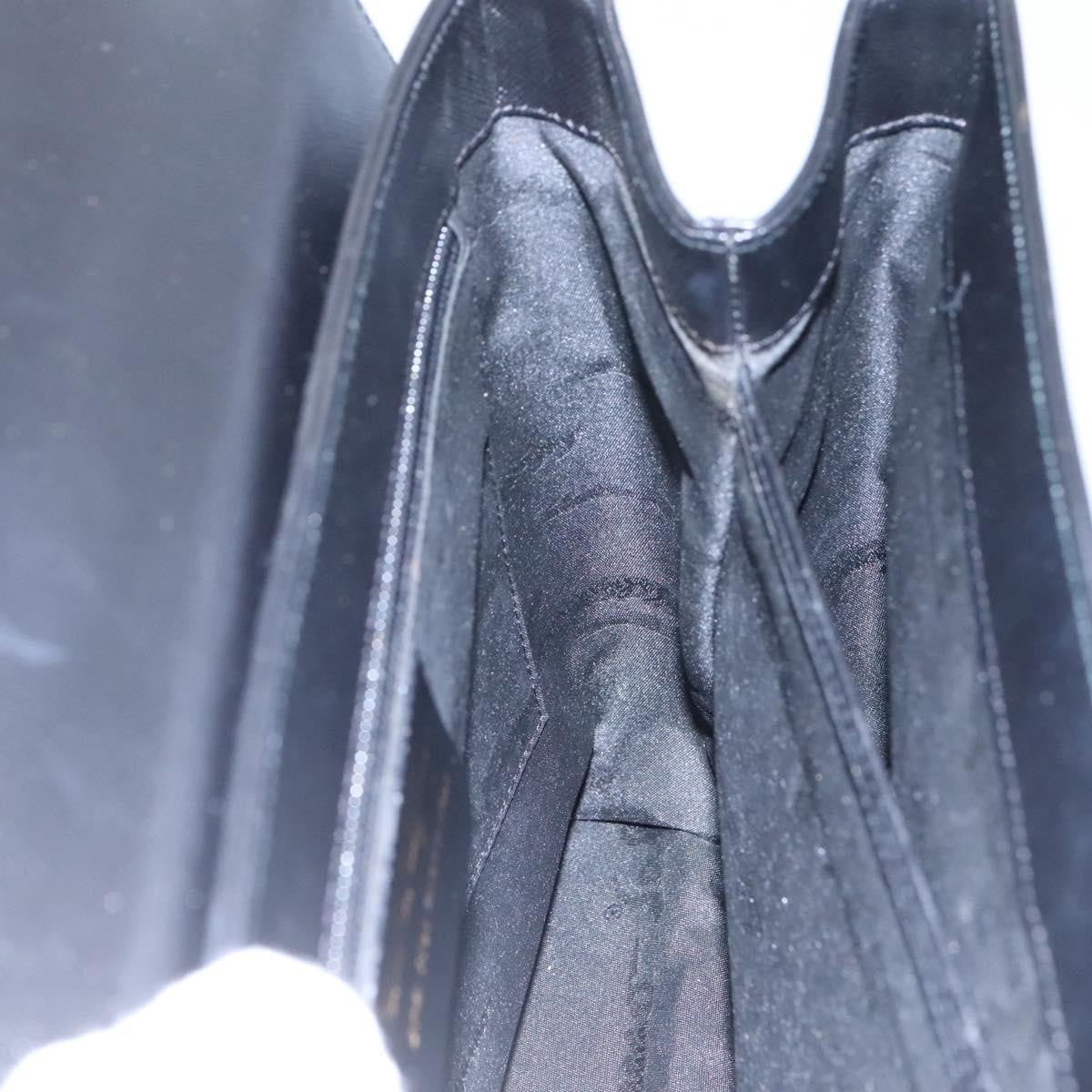 Salvatore Ferragamo Gancini Convertible Top Handle Leather Black Leather Handbag (Pre-Owned)