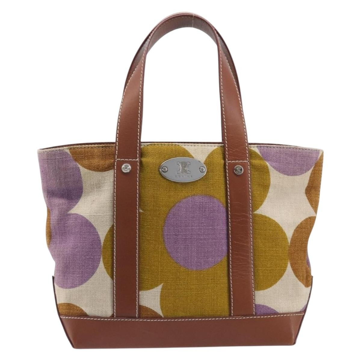 Celine Handbag Canvas Brown Canvas Handbag (Pre-Owned)
