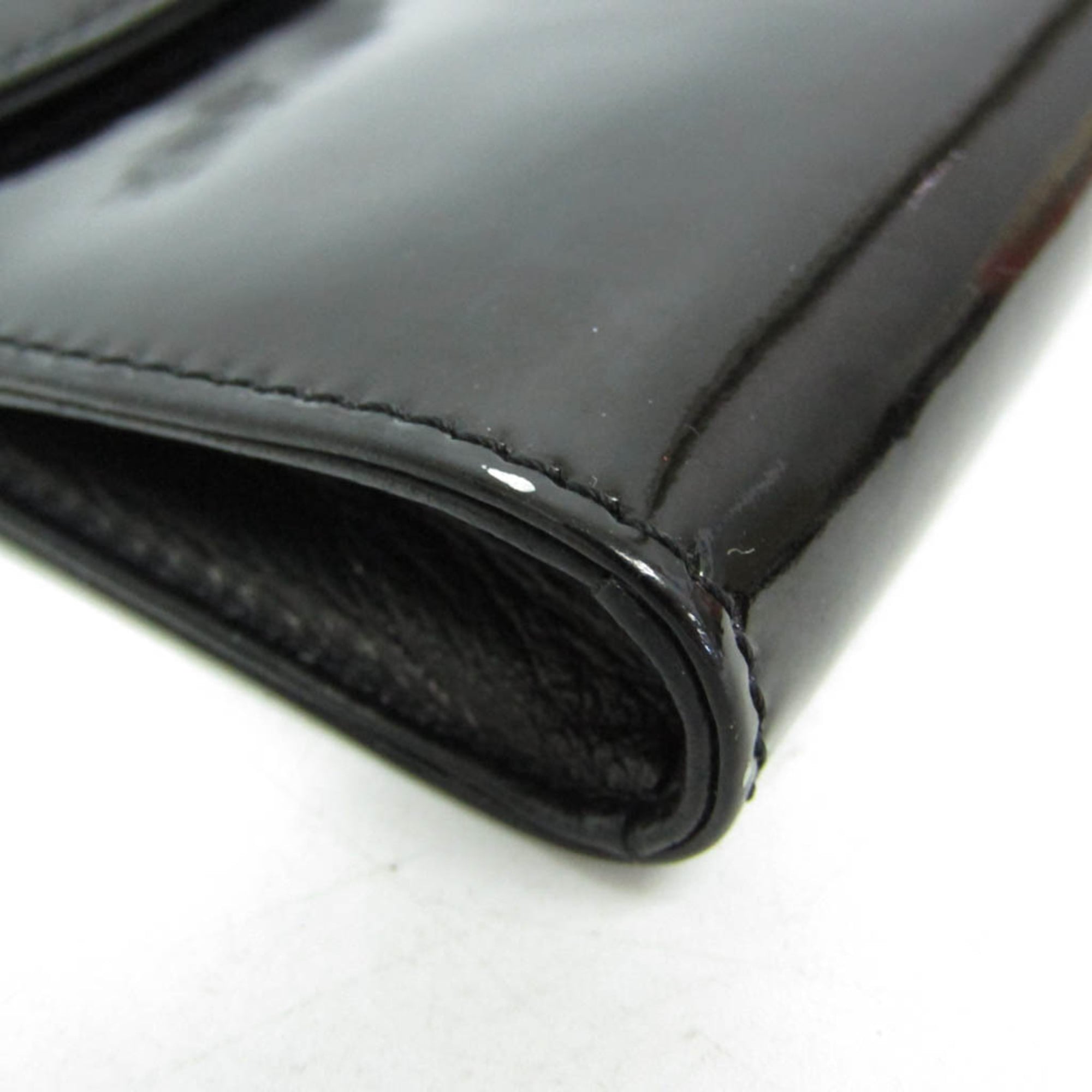 Chanel Key Pouch Patent Black Leather Clutche & Pouche Bag (Pre-Owned)