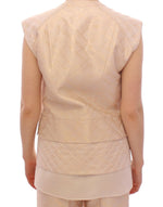 Stylish Zeyneptosun Exquisite Beige Brocade Sleeveless Women's Vest