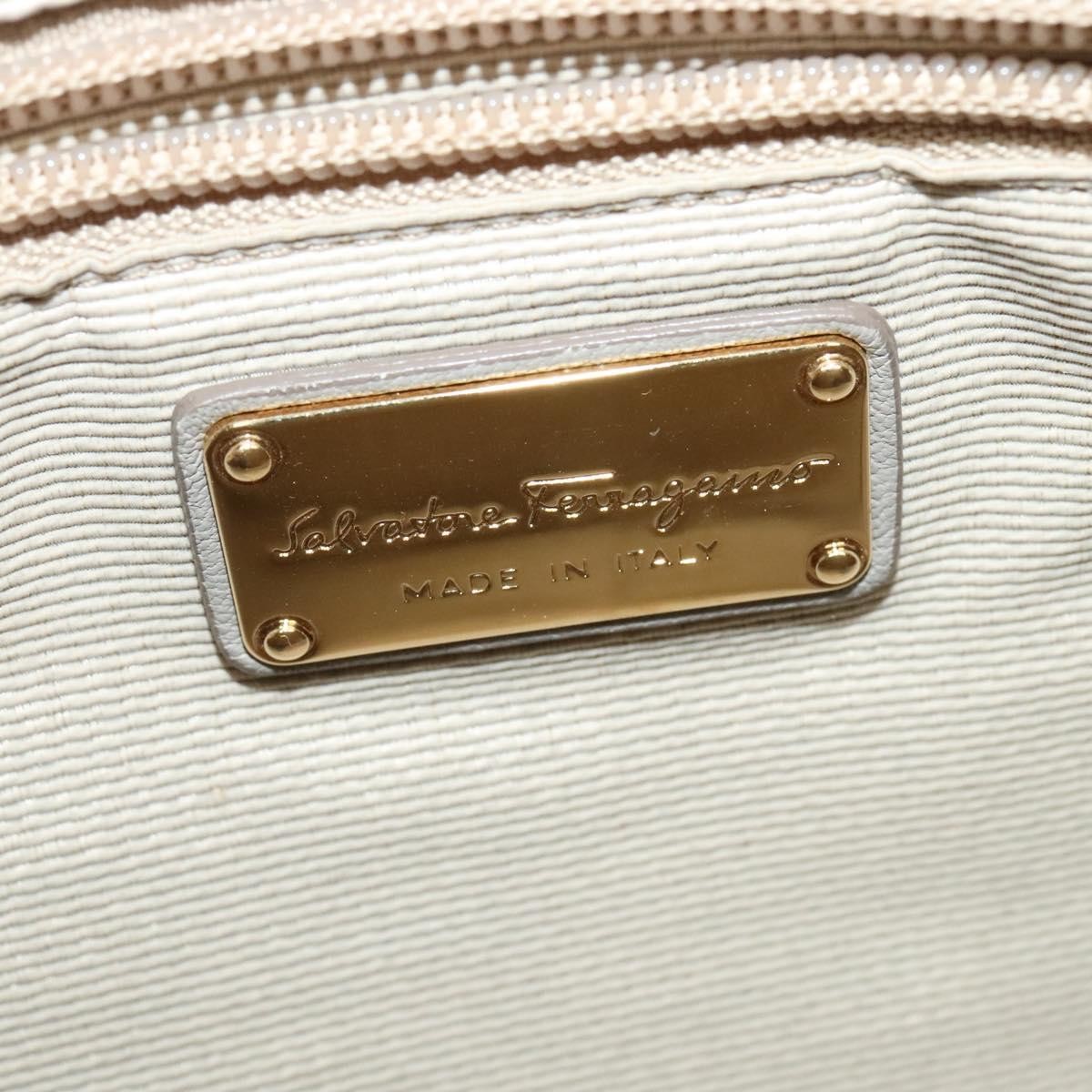 Salvatore Ferragamo Vala Leather Gray Leather Shoulder Bag Bag (Pre-Owned)