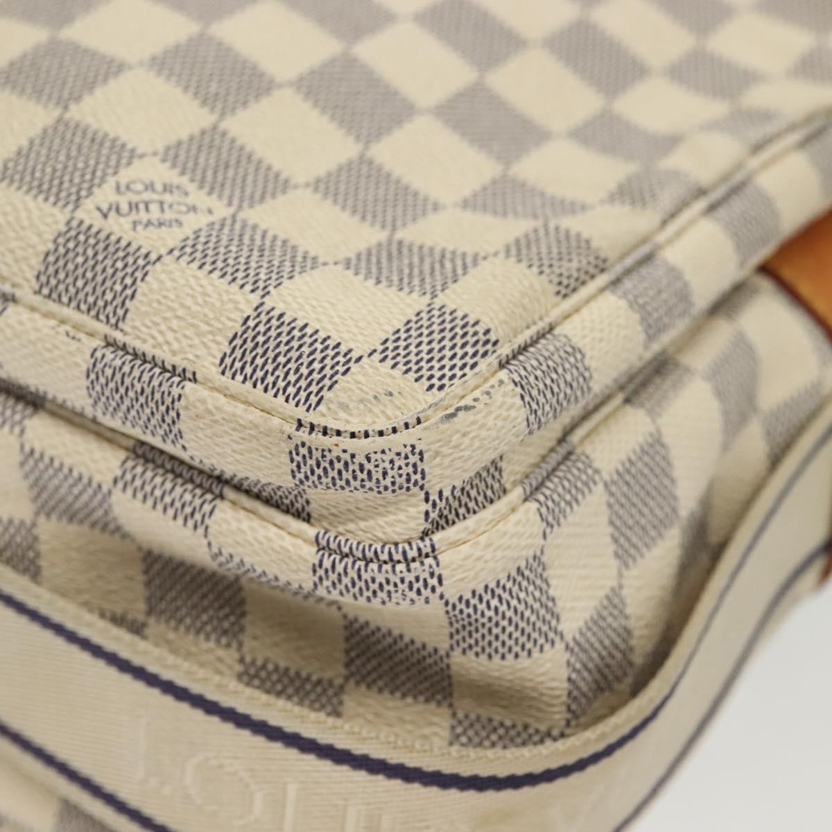 Louis Vuitton Naviglio Damier Ebene White Canvas Shoulder Bag Bag (Pre-Owned)