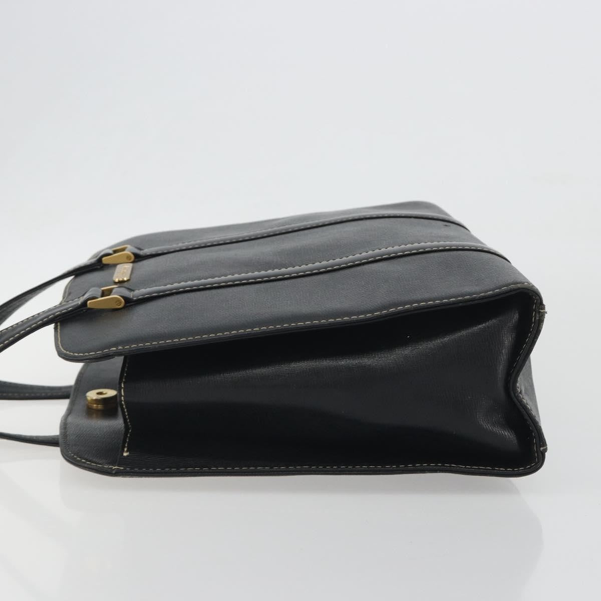 Burberry Vintage Leather Black Leather Handbag (Pre-Owned)