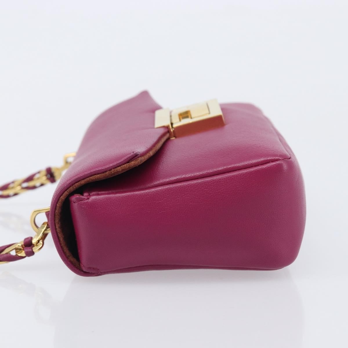 Fendi Be Baguette Flap Leather Pink Leather Handbag (Pre-Owned)
