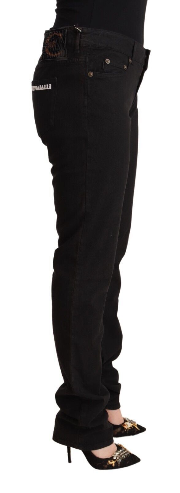 Just Cavalli Black Mid Waist Denim Cotton Skinny Women's Jeans