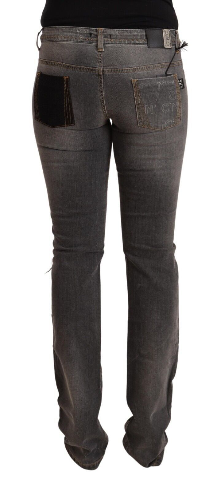 Costume National Gray Washed Low Waist Straight Denim Women's Jeans