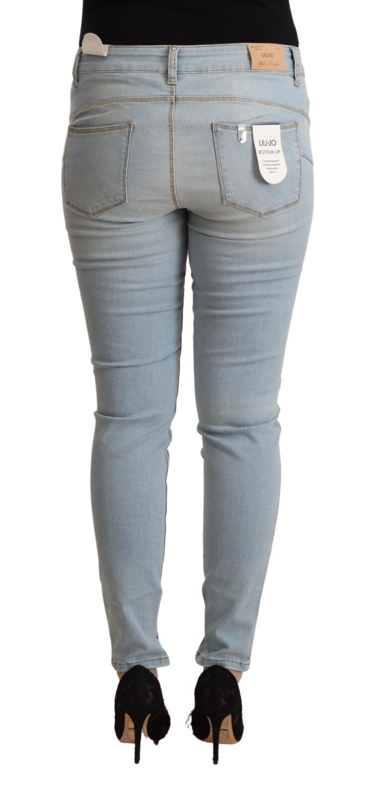 Liu Jo Light Blue Cotton Mid Waist Slim Fit Denim Women's Jeans