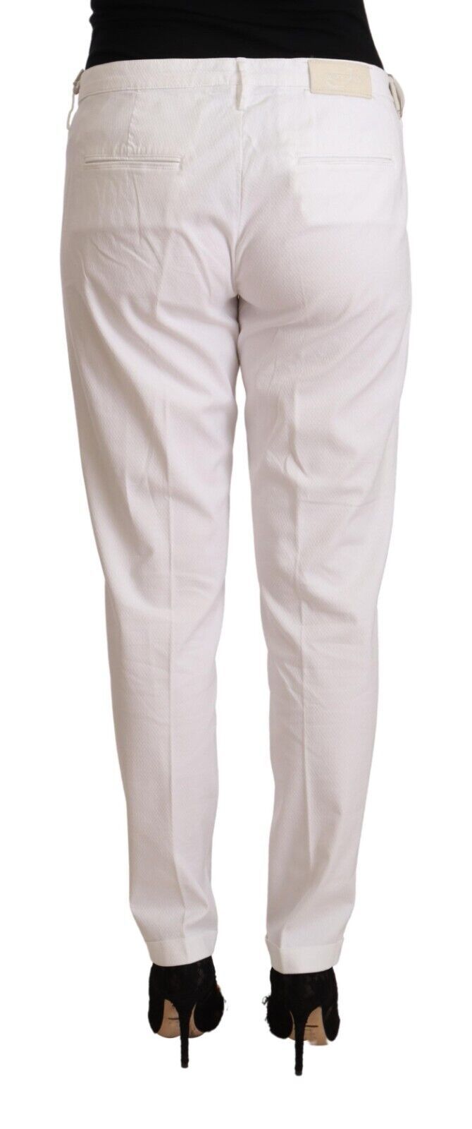Jacob Cohen White Mid Waist Tapered Birgitte Women's Pants