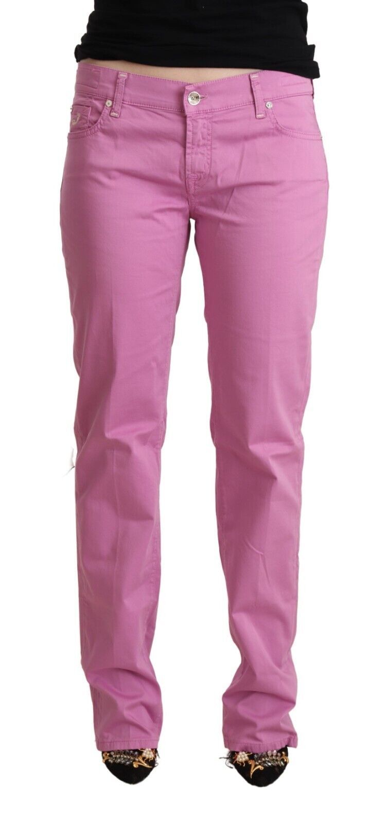Jacob Cohen Pink Cotton Low Waist Denim Tapered Women's Jeans