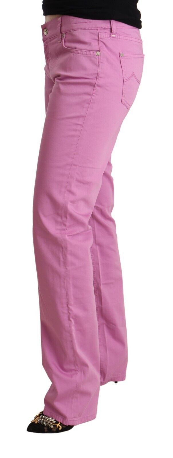 Jacob Cohen Pink Cotton Low Waist Denim Tapered Women's Jeans