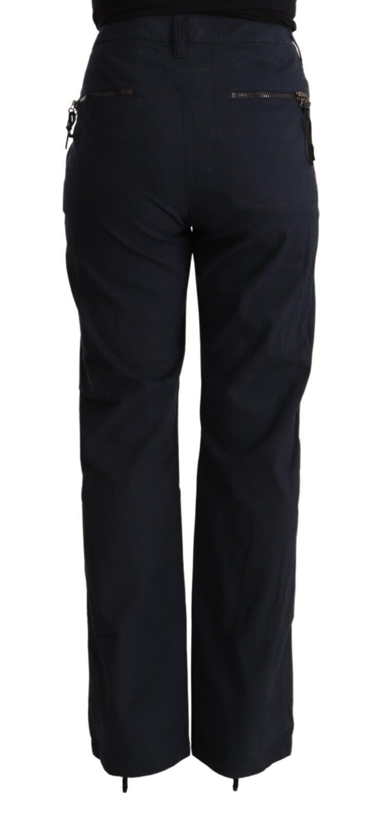 Exte Black High Waist Tapered Cotton Women's Pants