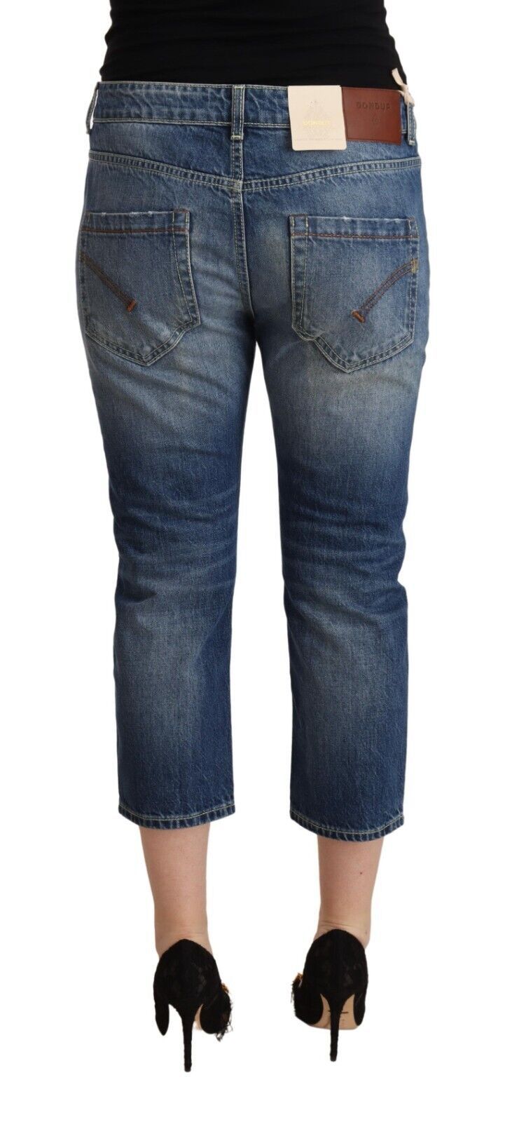 Dondup Blue Washed Mid Waist Capri Denim Women's Jeans