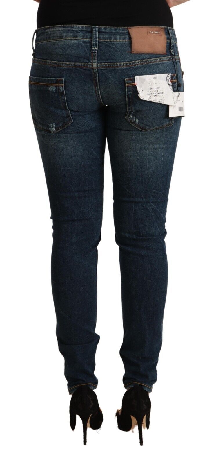 Acht Blue Washed Low Waist Slim Fit Denim Women's Jeans