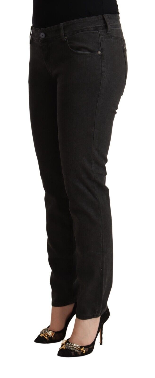 Ermanno Scervino Black Low Waist Skinny Denim Cotton Women's Jeans