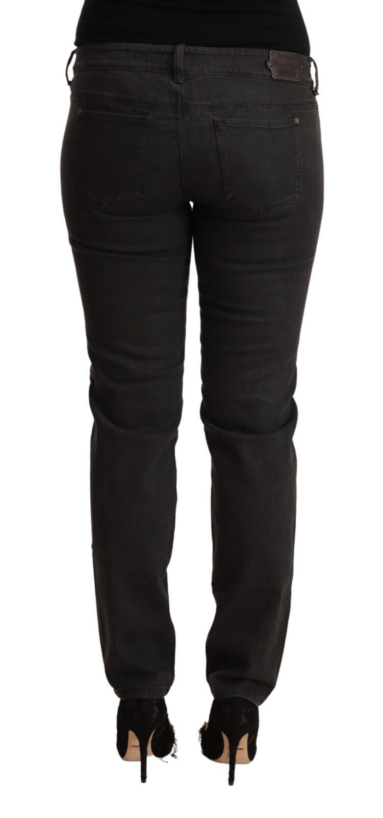Ermanno Scervino Black Low Waist Skinny Denim Cotton Women's Jeans