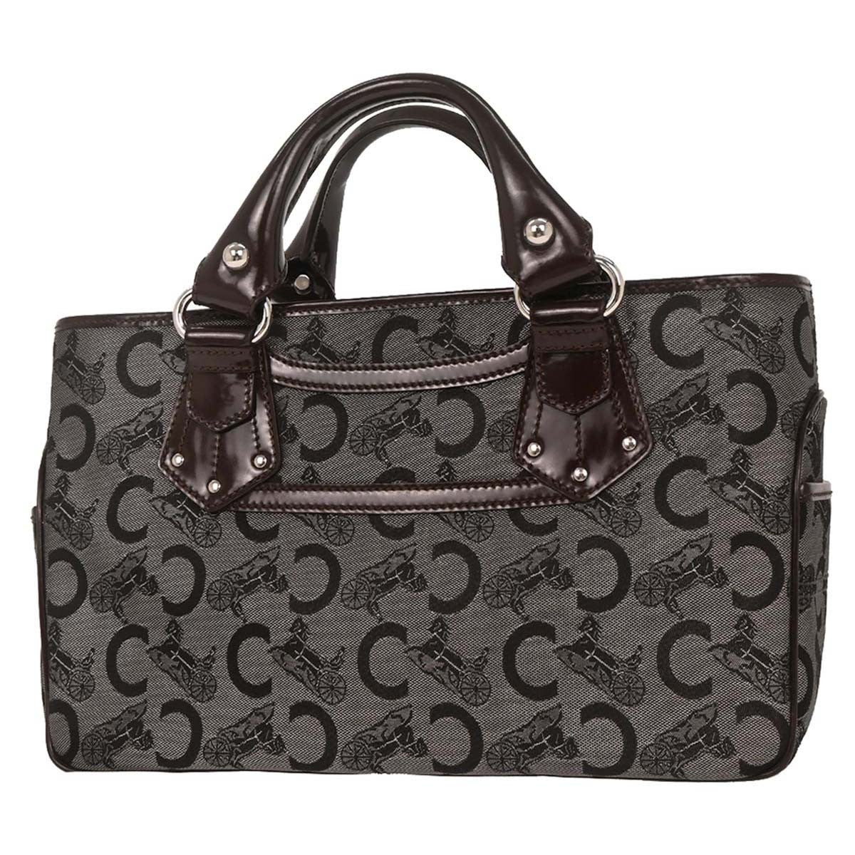 Celine Boogie Satchel Macadam Brown Canvas Handbag (Pre-Owned)