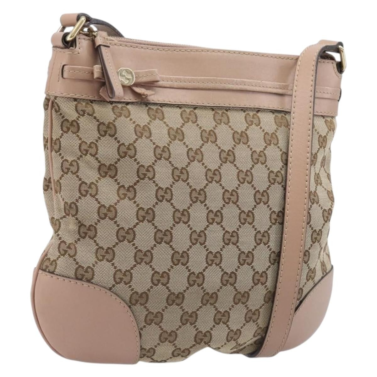Gucci Mayfair Messenger Gg Canvas And Leather Beige Canvas Shoulder Bag Bag (Pre-Owned)