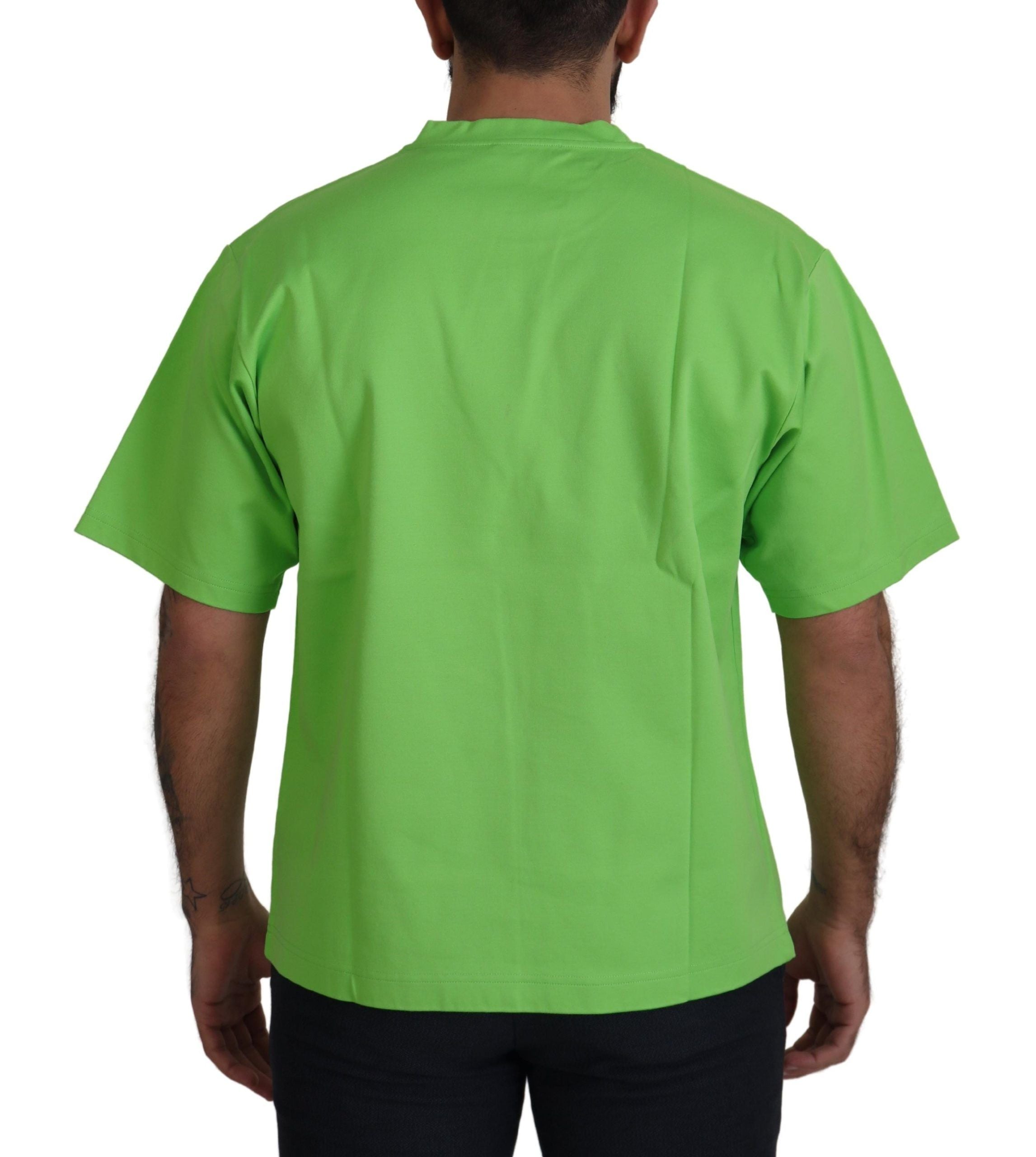 Dolce & Gabbana Green Cotton DG CHANNEL Top Men's T-shirt