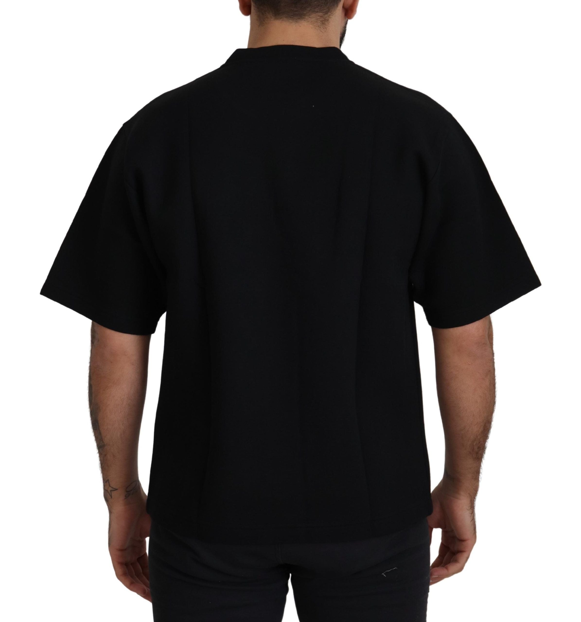Dolce & Gabbana Black Logo Cotton Crewneck Men's T-shirt