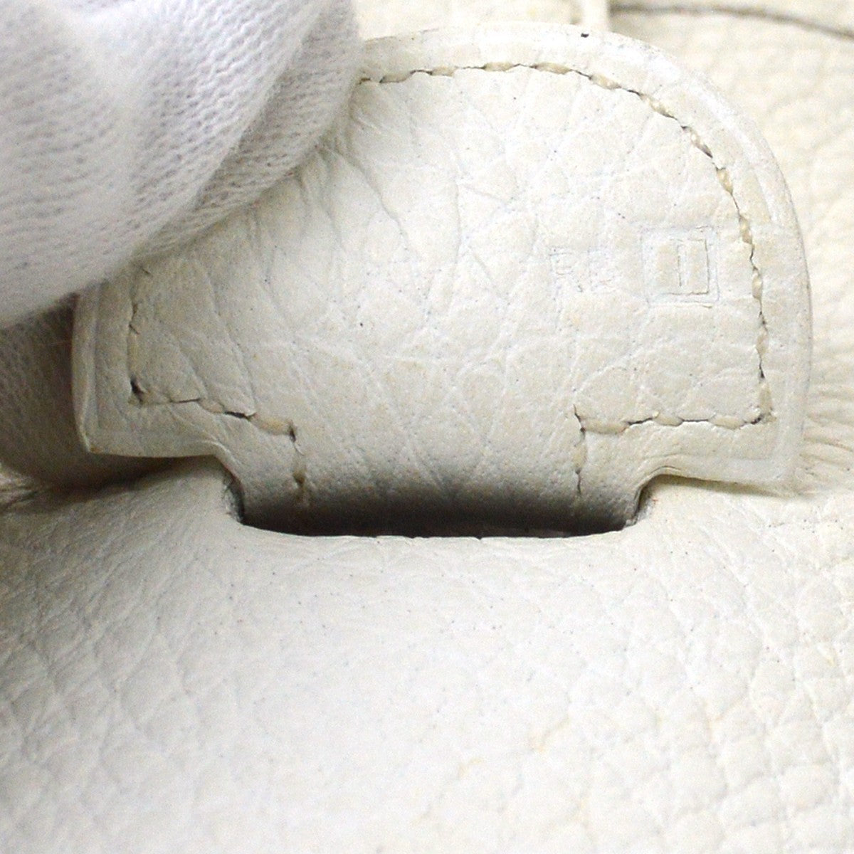Hermes Evelyne Bag Gen I Clemence White Leather Handbag (Pre-Owned)