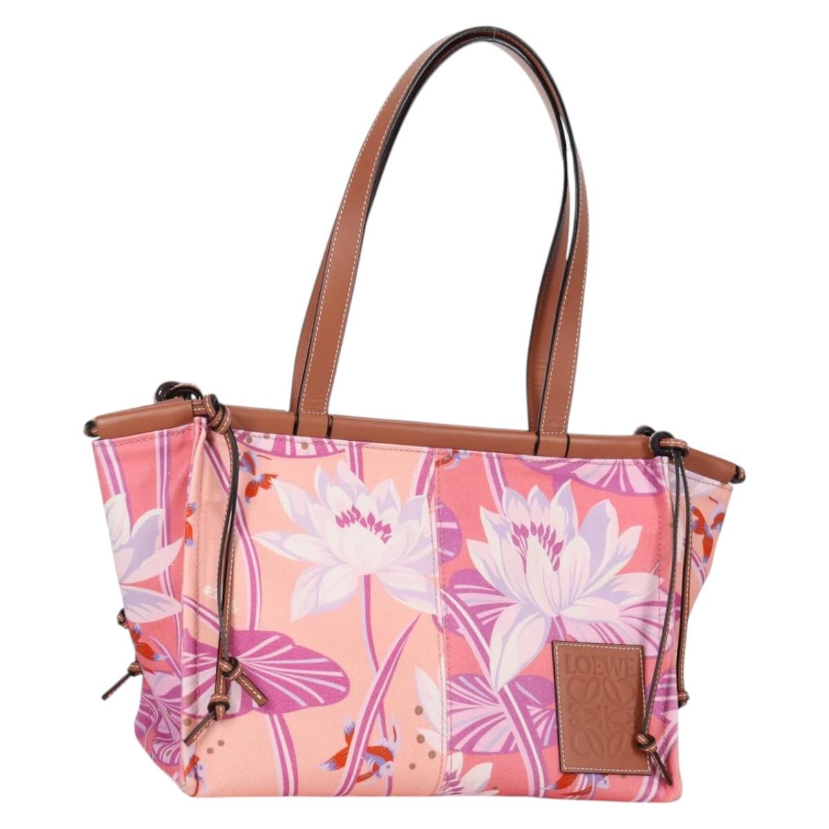 Loewe Paula's Ibiza Cushion Printed Canvas Pink Canvas Tote Bag Bag (Pre-Owned)