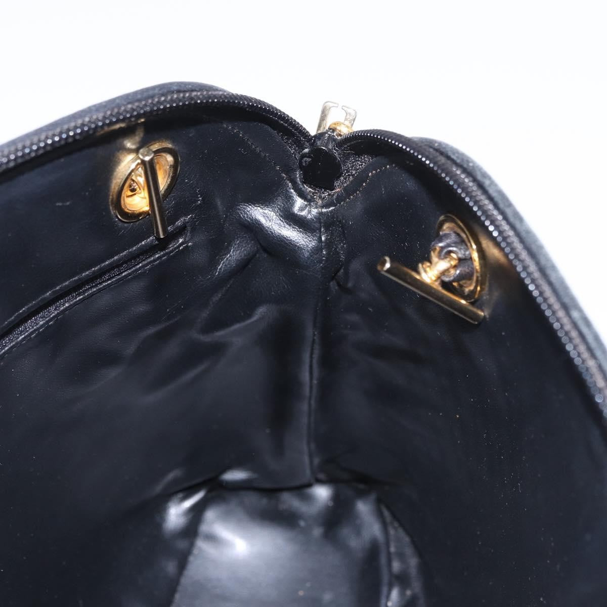 Bally Vintage Chain Quilted Leather Black Leather Shoulder Bag Bag (Pre-Owned)