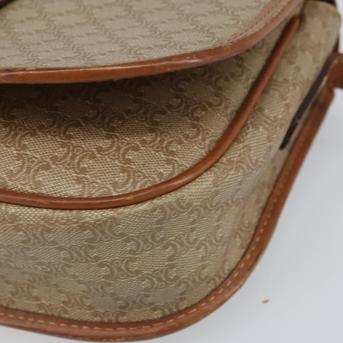 Celine Vintage Macadam Canvas And Leather Beige Canvas Shoulder Bag Bag (Pre-Owned)