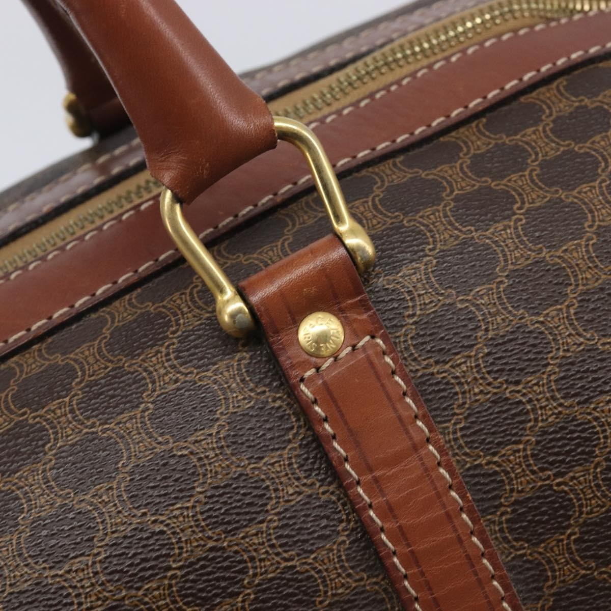 Celine Vintage Duffle Macadam Coated Canvas Brown Canvas Handbag (Pre-Owned)