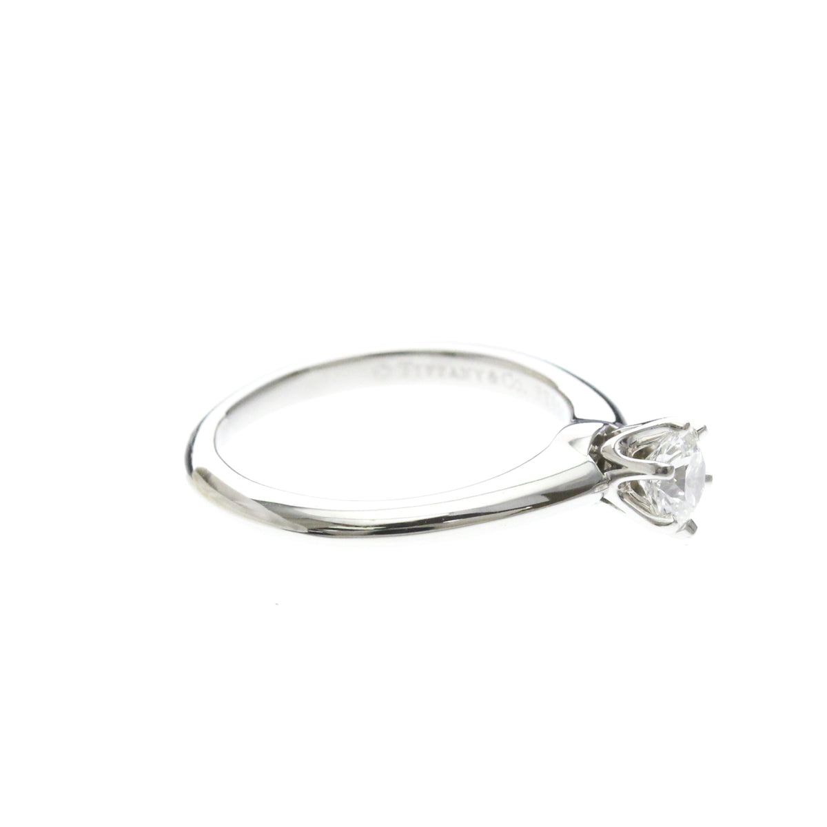 Tiffany & Co. Tiffany Setting Solitaire Platinum With Diamond Silver Platinum Ring Jewelry (Pre-Owned)