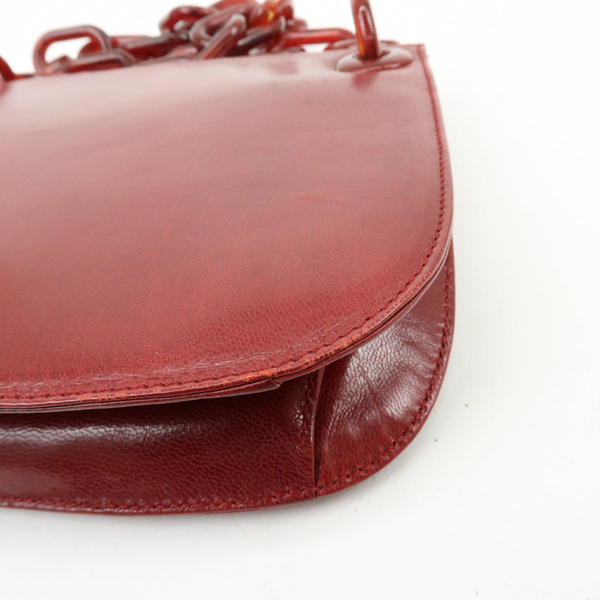 Prada Shoulder Leather Red Leather Shoulder Bag Bag (Pre-Owned)