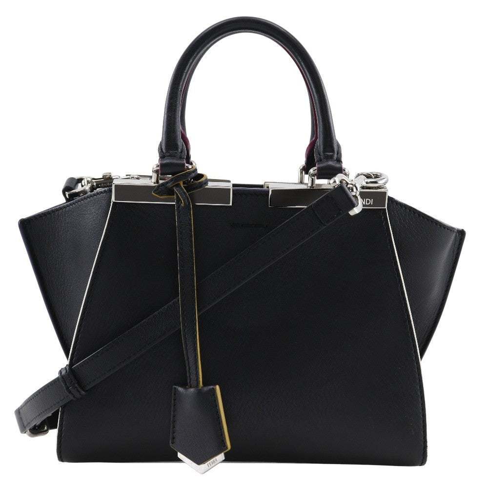 Fendi Petite 3Jours Leather Black Leather Handbag (Pre-Owned)