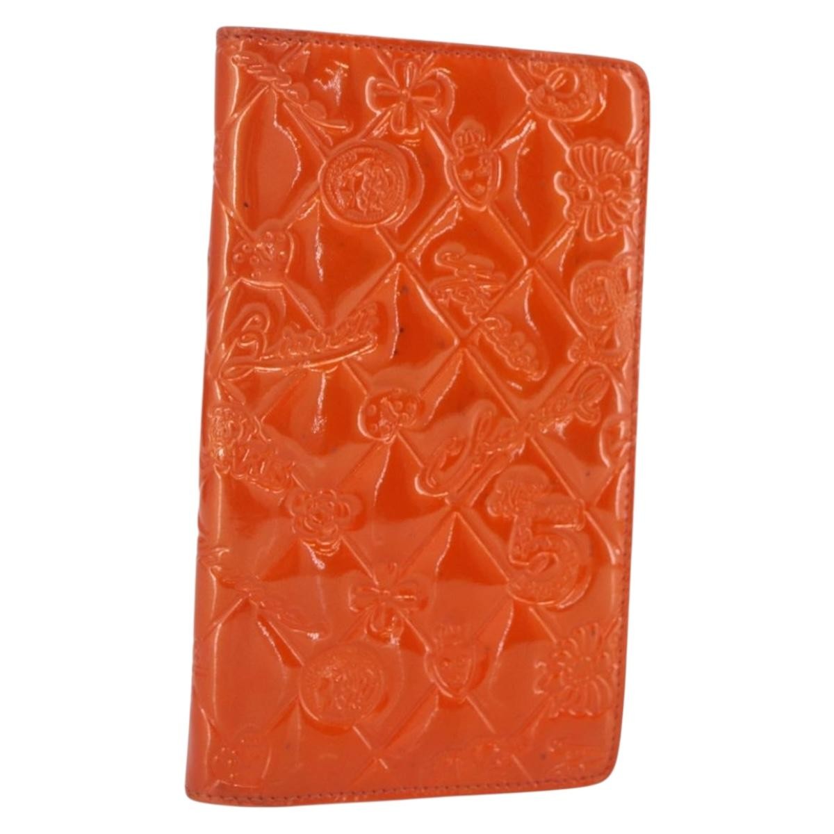 Chanel Lucky Symbols Yen Embossed Quilted Patent Orange Patent_Leather Wallets Accessory (Pre-Owned)