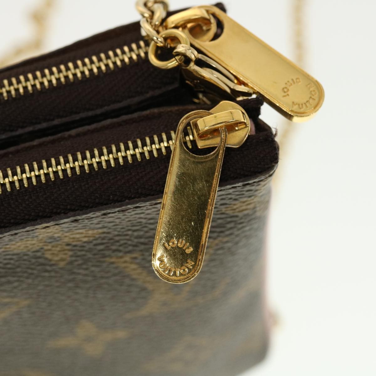 Louis Vuitton Double Zip Pochette Limited Edition Vivienne Xmas Monogram Canvas Brown Canvas Clutche & Pouche Bag (Pre-Owned)