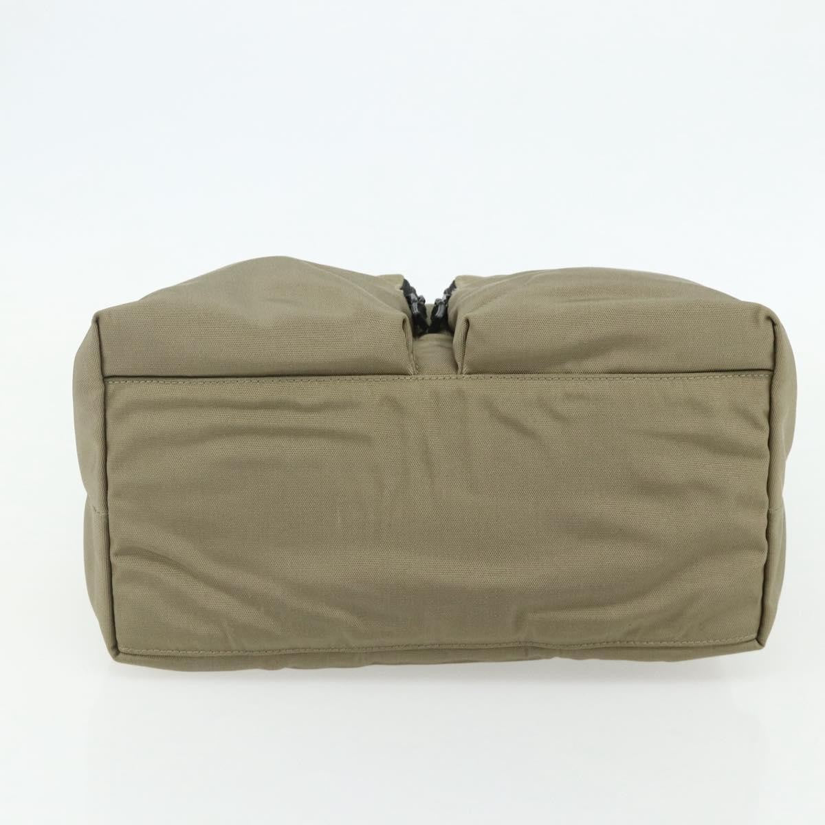 Gucci Double Pocket Hobo Nylon Beige Nylon Shoulder Bag Bag (Pre-Owned)