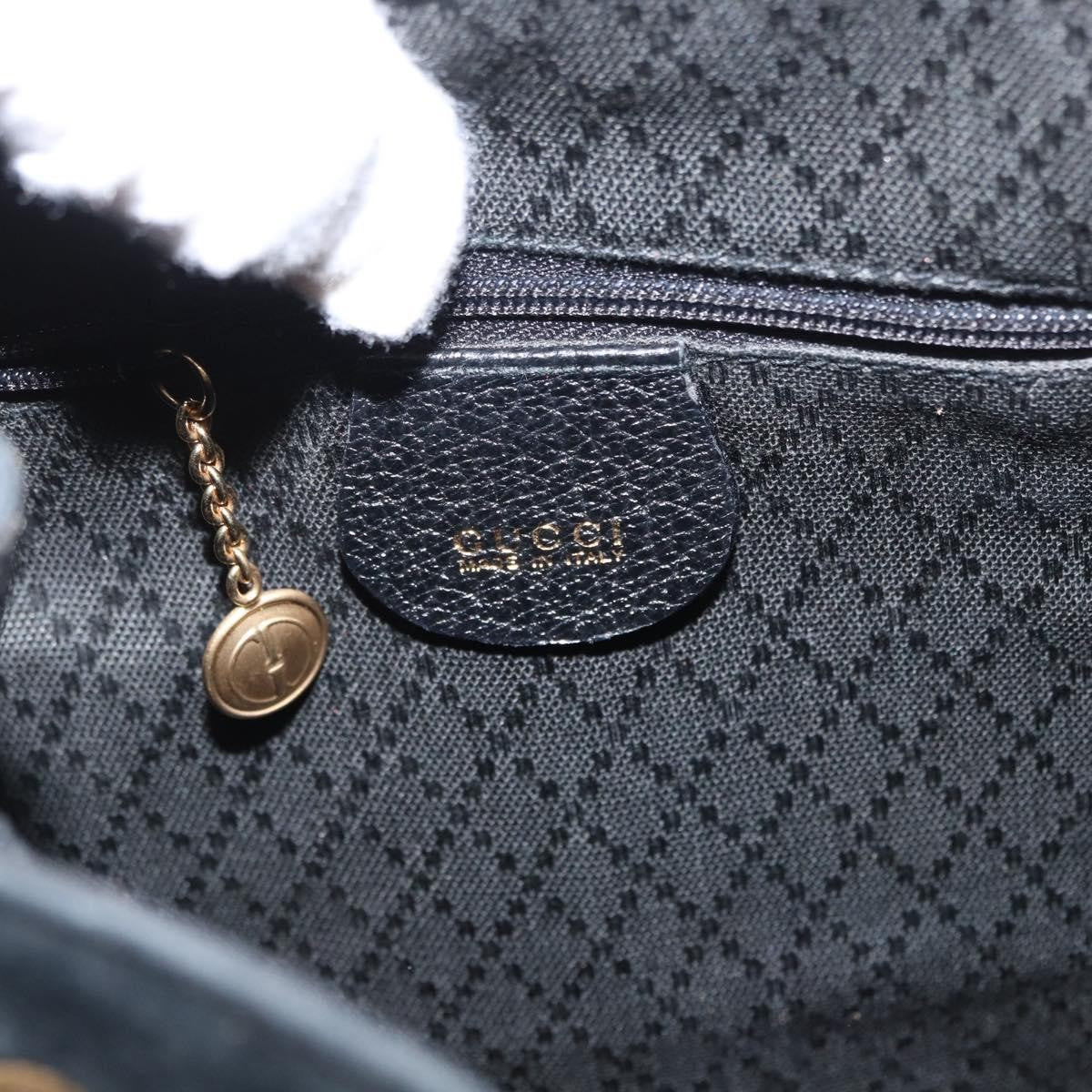 Gucci Vintage Bamboo Suede Black Suede Backpack Bag (Pre-Owned)