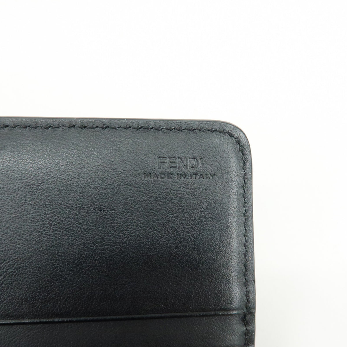 Fendi Continental Wallet On Chain Studded Leather Black Leather Crossbody Bag Bag (Pre-Owned)