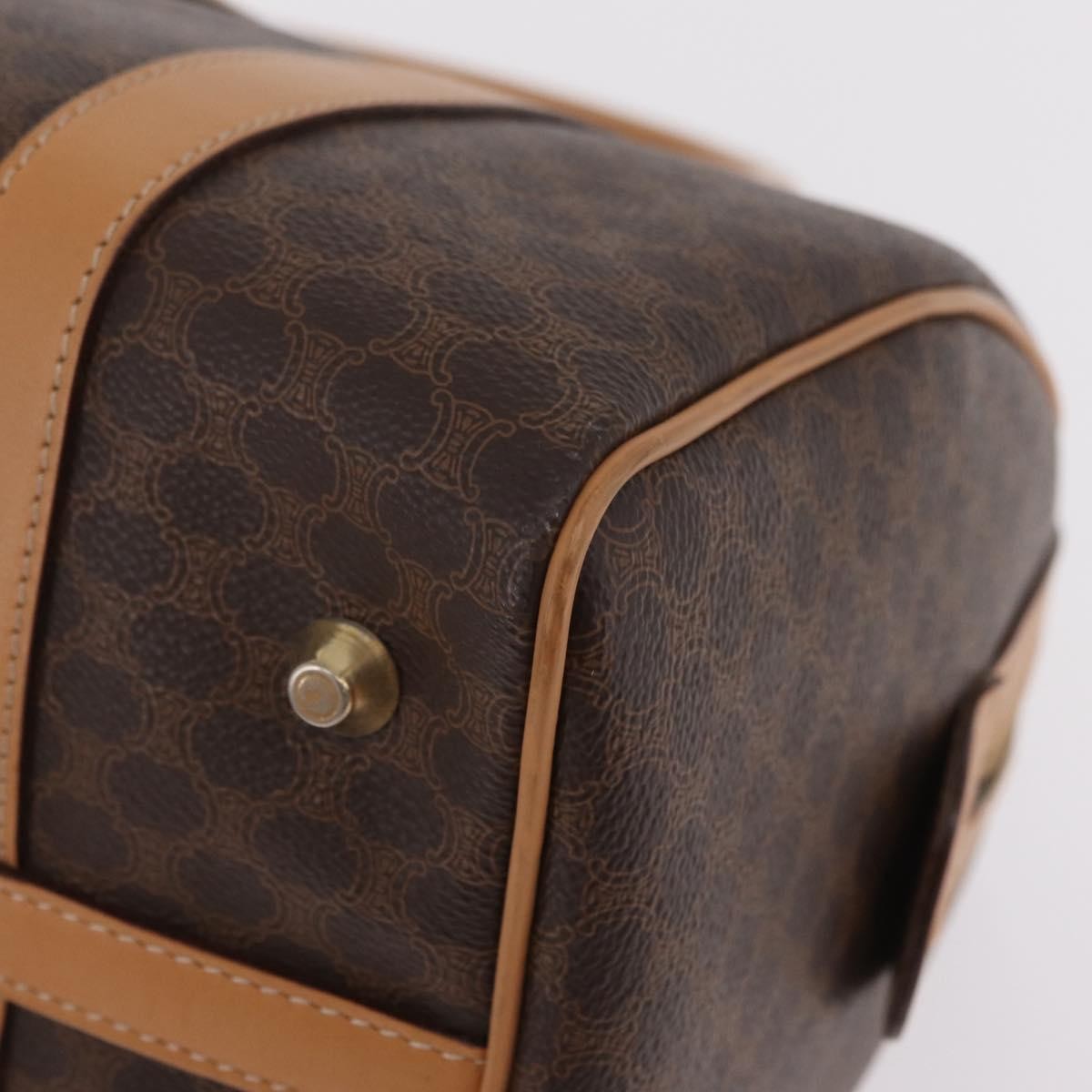 Celine Vintage Boston Macadam Coated Canvas Brown Pvc Handbag (Pre-Owned)