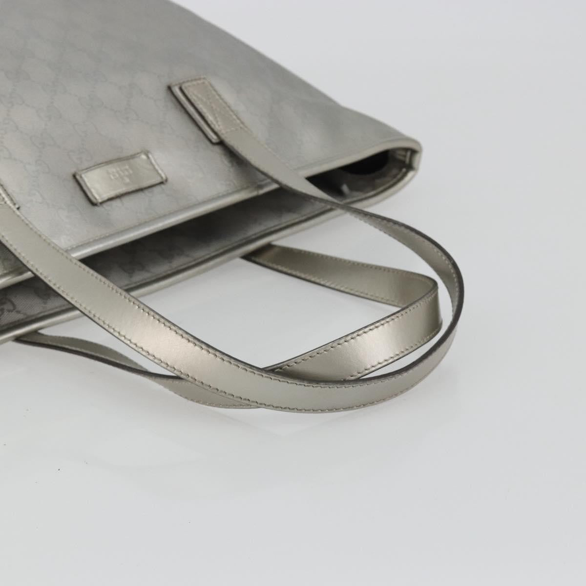 Gucci Plus Tote Gg Imprime Silver Canvas Tote Bag Bag (Pre-Owned)