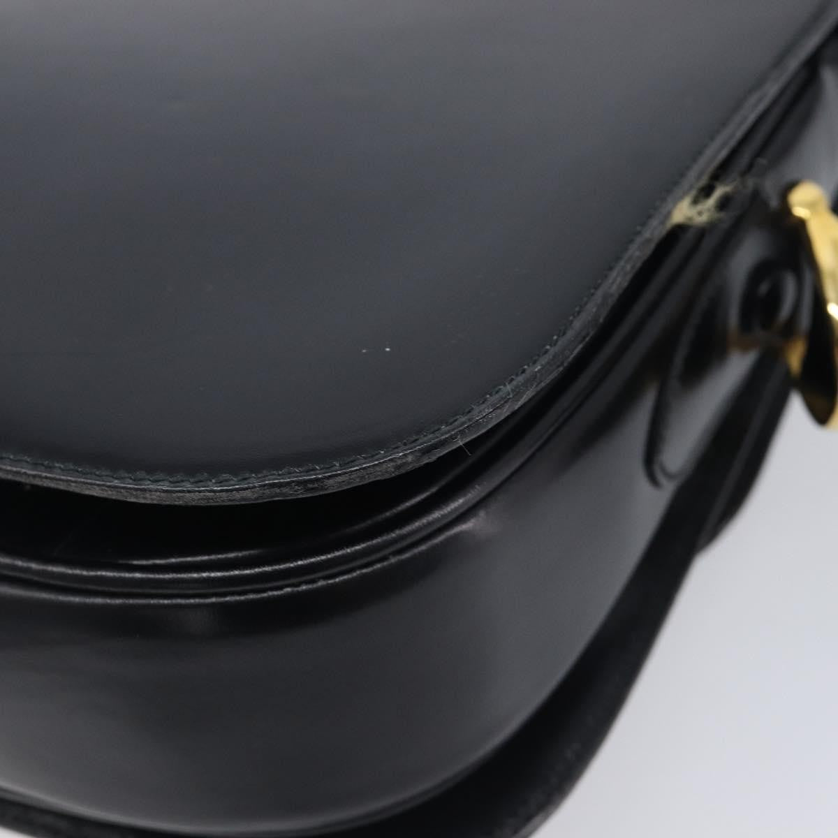 Celine Horse Carriage Leather Black Leather Shoulder Bag Bag (Pre-Owned)