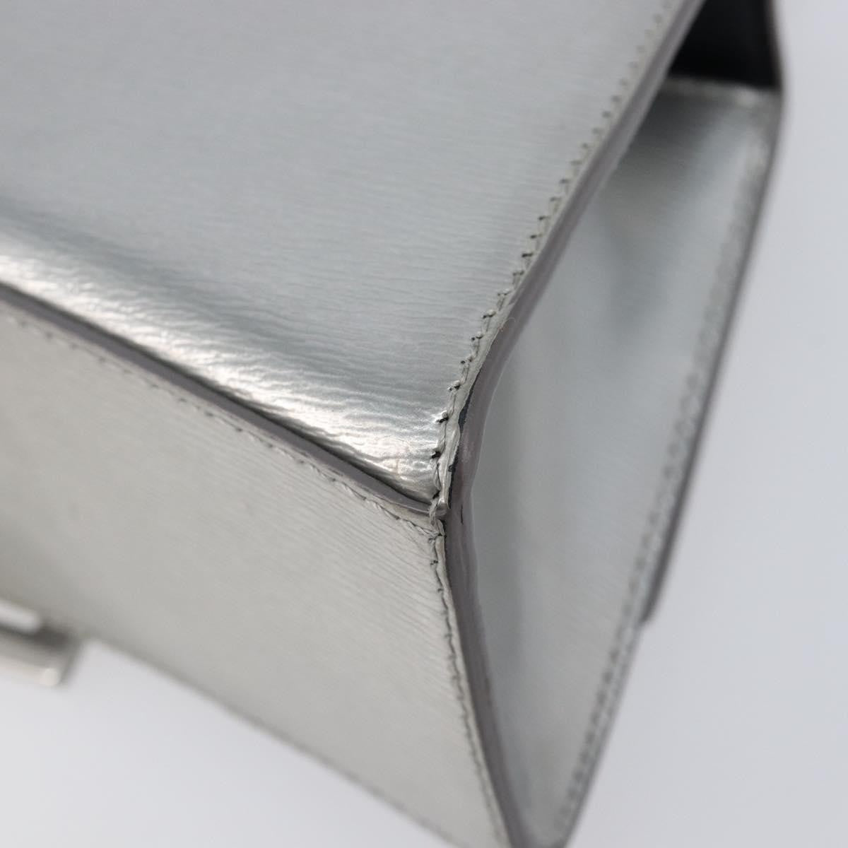 Balenciaga Hourglass Top Handle Leather Silver Leather Handbag (Pre-Owned)